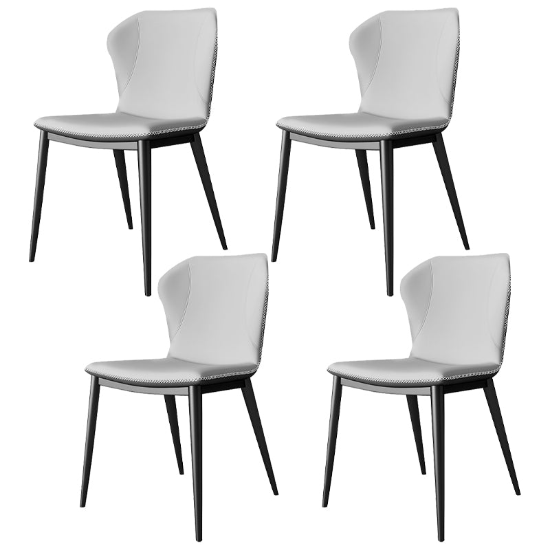 Silla lateral casera de cuero moderna con respaldo mate Silla de comedor