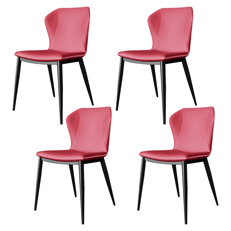 Silla lateral casera de cuero moderna con respaldo mate Silla de comedor