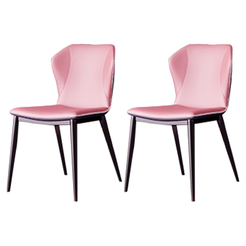 Silla lateral casera de cuero moderna con respaldo mate Silla de comedor