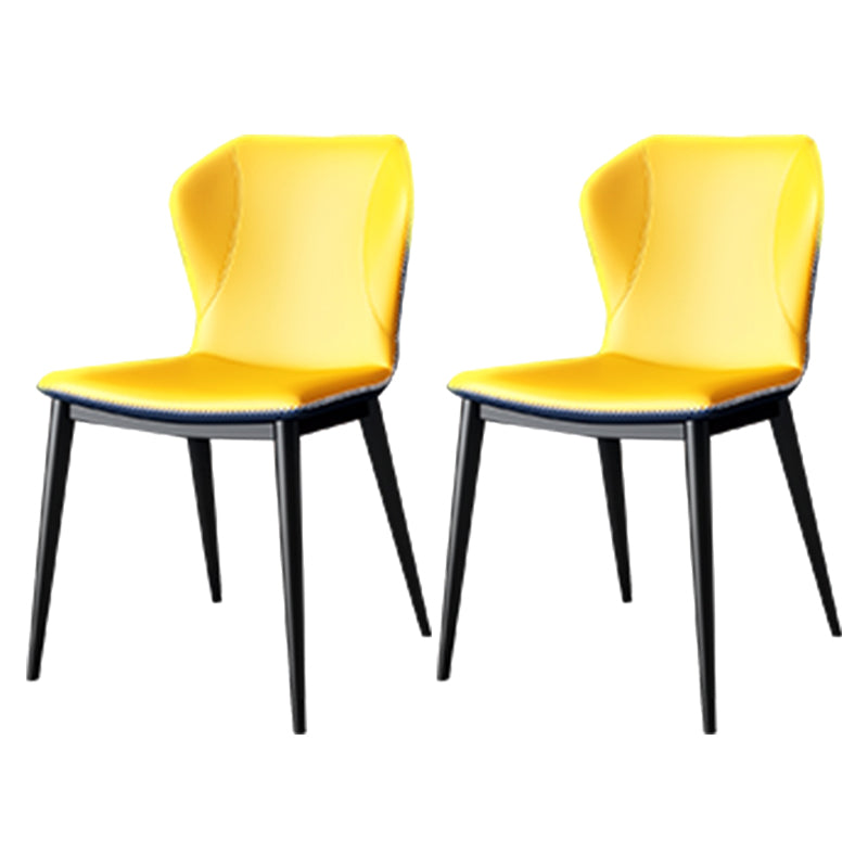 Silla lateral casera de cuero moderna con respaldo mate Silla de comedor