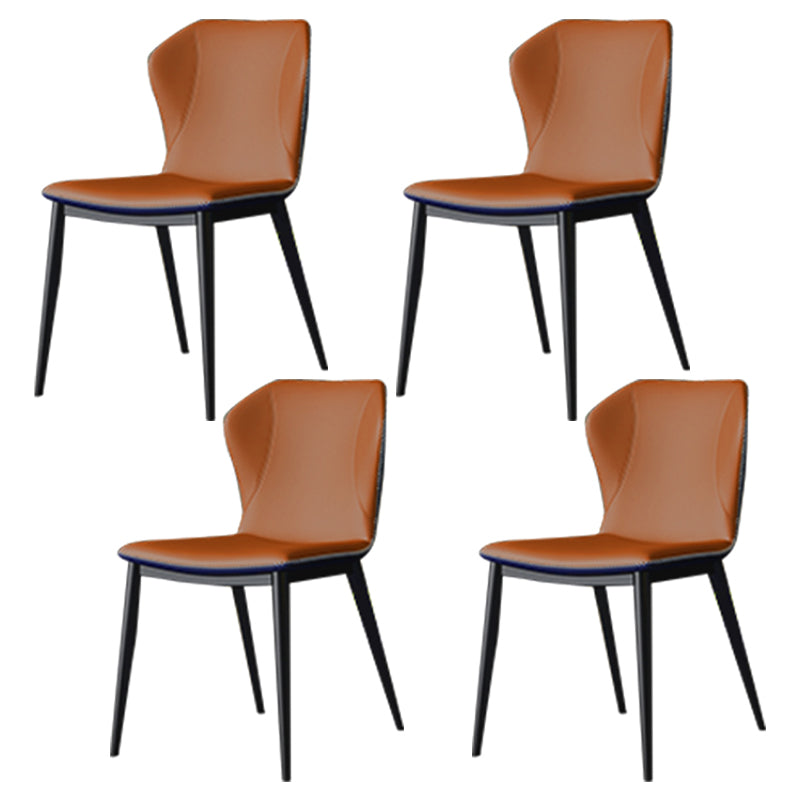 Silla lateral casera de cuero moderna con respaldo mate Silla de comedor
