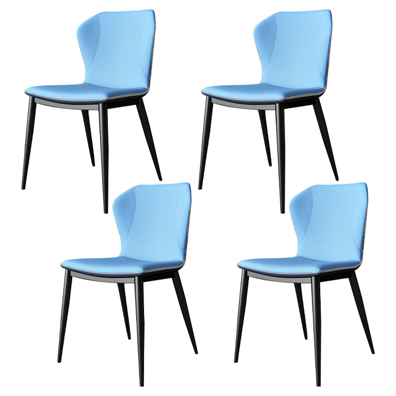 Silla lateral casera de cuero moderna con respaldo mate Silla de comedor