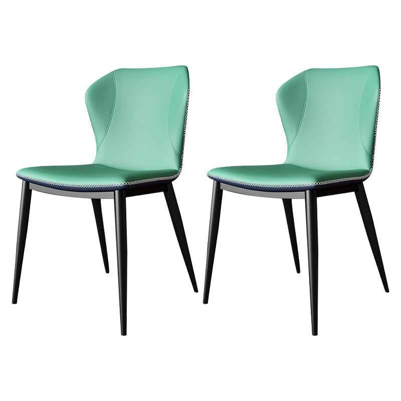 Silla lateral casera de cuero moderna con respaldo mate Silla de comedor
