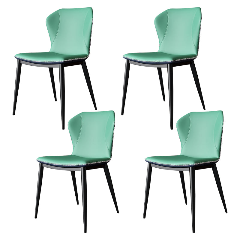 Silla lateral casera de cuero moderna con respaldo mate Silla de comedor