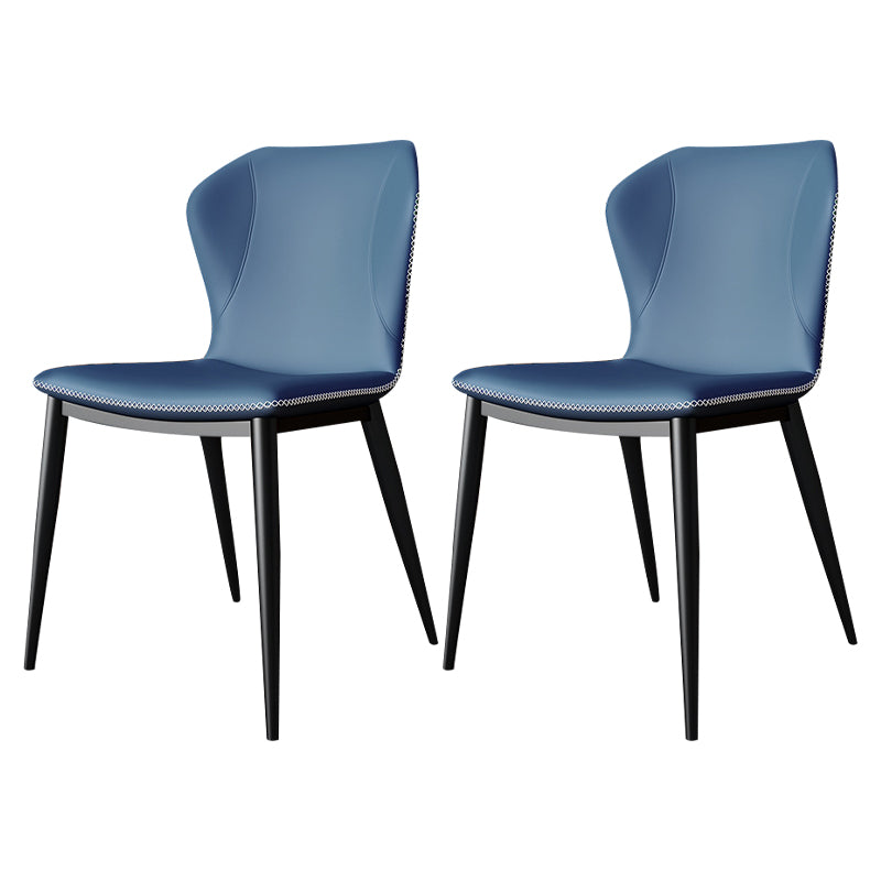 Silla lateral casera de cuero moderna con respaldo mate Silla de comedor