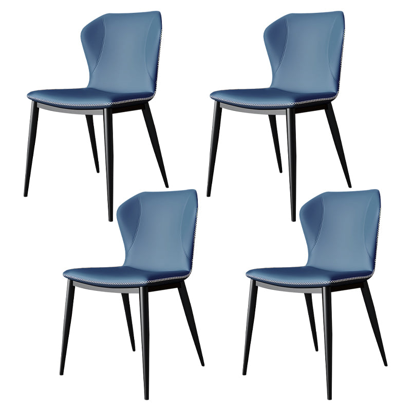Silla lateral casera de cuero moderna con respaldo mate Silla de comedor