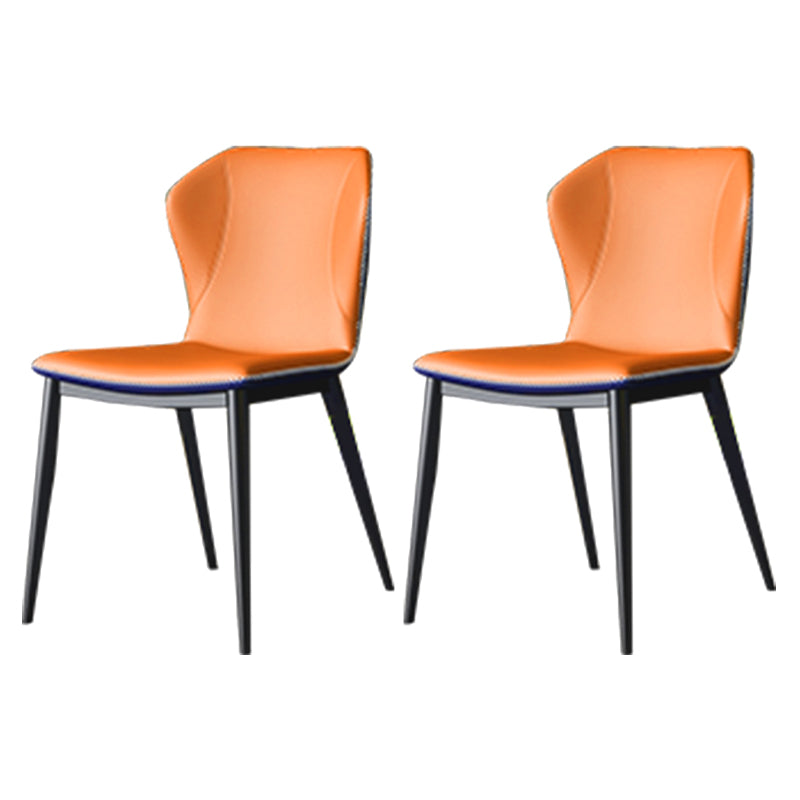 Silla lateral casera de cuero moderna con respaldo mate Silla de comedor