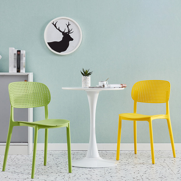 Silla escandinava de plástico para comedor, cocina, silla lateral con respaldo abierto