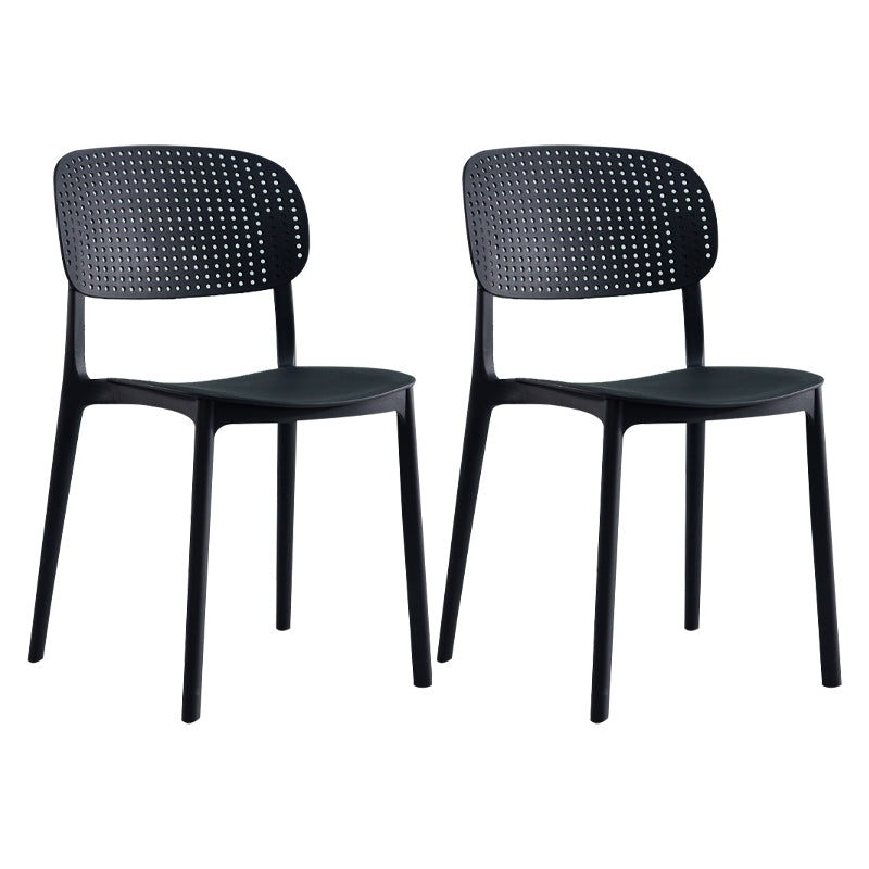 Silla escandinava de plástico para comedor, cocina, silla lateral con respaldo abierto