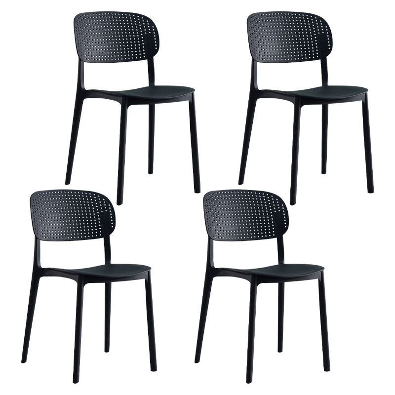 Silla escandinava de plástico para comedor, cocina, silla lateral con respaldo abierto