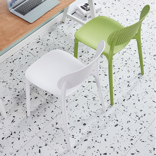 Silla escandinava de plástico para comedor, cocina, silla lateral con respaldo abierto