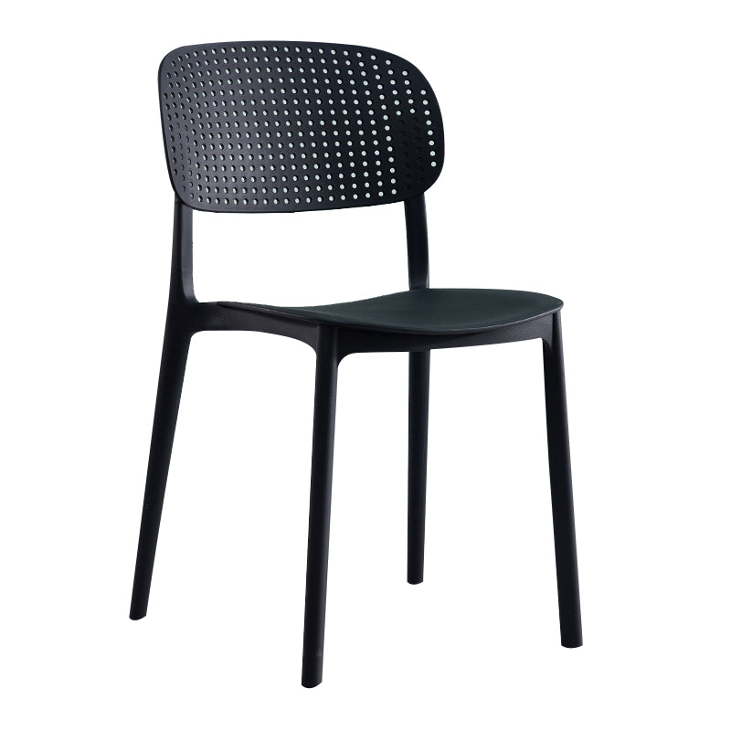 Silla escandinava de plástico para comedor, cocina, silla lateral con respaldo abierto