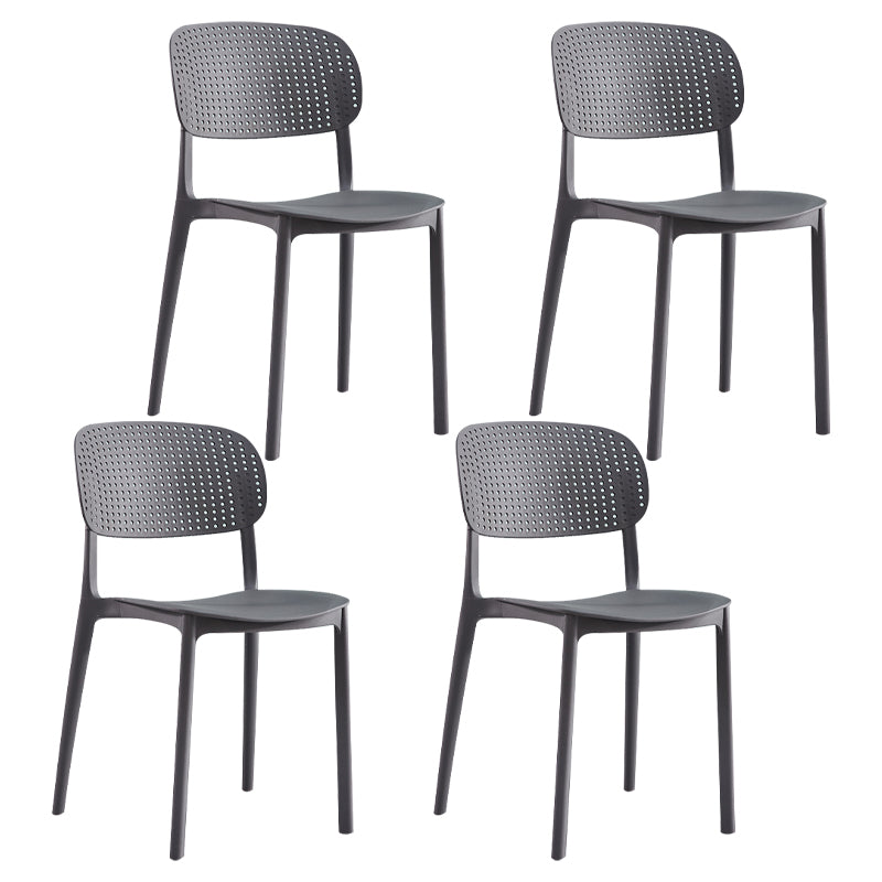 Silla escandinava de plástico para comedor, cocina, silla lateral con respaldo abierto