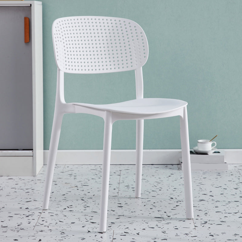 Silla escandinava de plástico para comedor, cocina, silla lateral con respaldo abierto