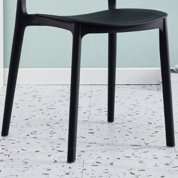 Silla escandinava de plástico para comedor, cocina, silla lateral con respaldo abierto