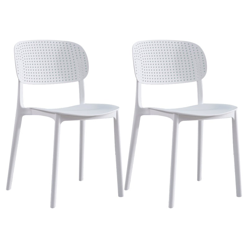 Silla escandinava de plástico para comedor, cocina, silla lateral con respaldo abierto