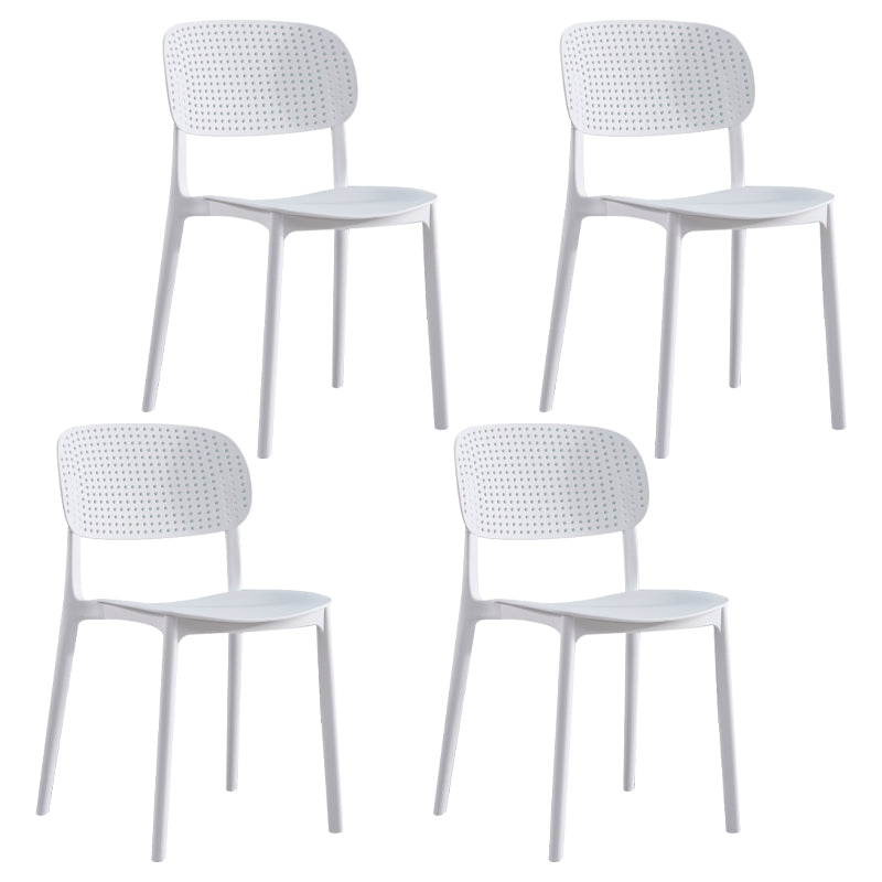 Silla escandinava de plástico para comedor, cocina, silla lateral con respaldo abierto
