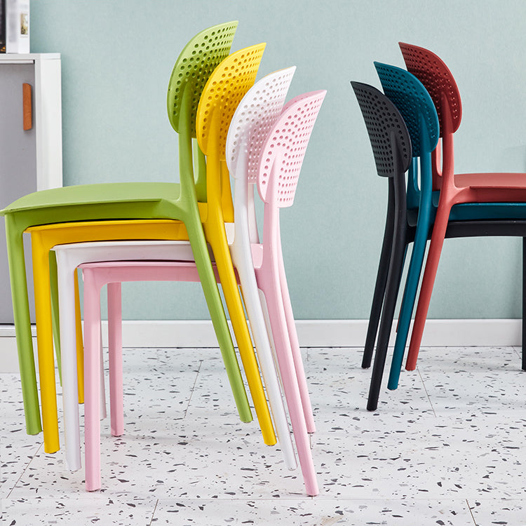 Silla escandinava de plástico para comedor, cocina, silla lateral con respaldo abierto