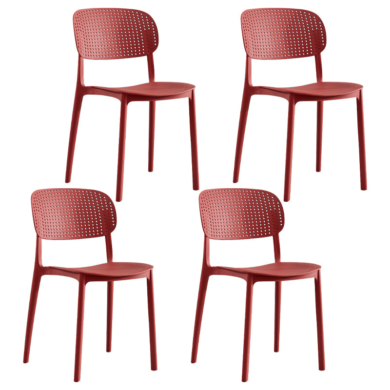 Silla escandinava de plástico para comedor, cocina, silla lateral con respaldo abierto