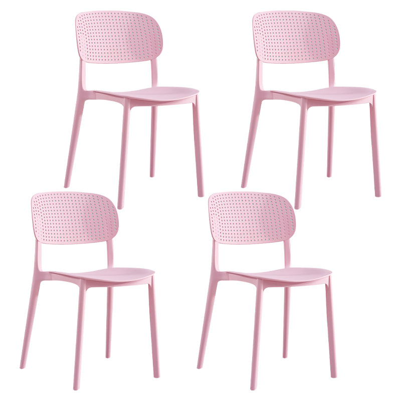 Silla escandinava de plástico para comedor, cocina, silla lateral con respaldo abierto