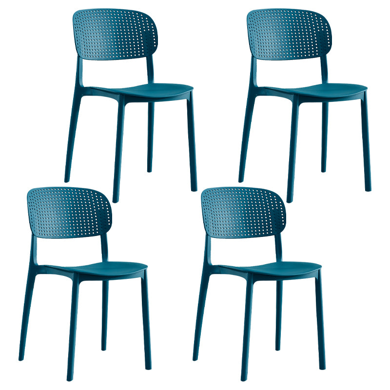 Silla escandinava de plástico para comedor, cocina, silla lateral con respaldo abierto
