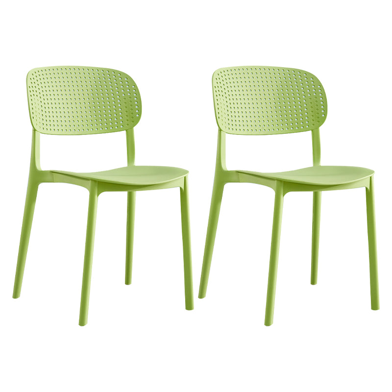 Silla escandinava de plástico para comedor, cocina, silla lateral con respaldo abierto