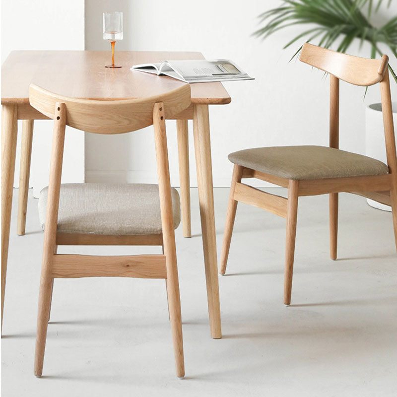 Sillas con respaldo abierto de estilo moderno, silla sin brazos con patas de madera para cocina