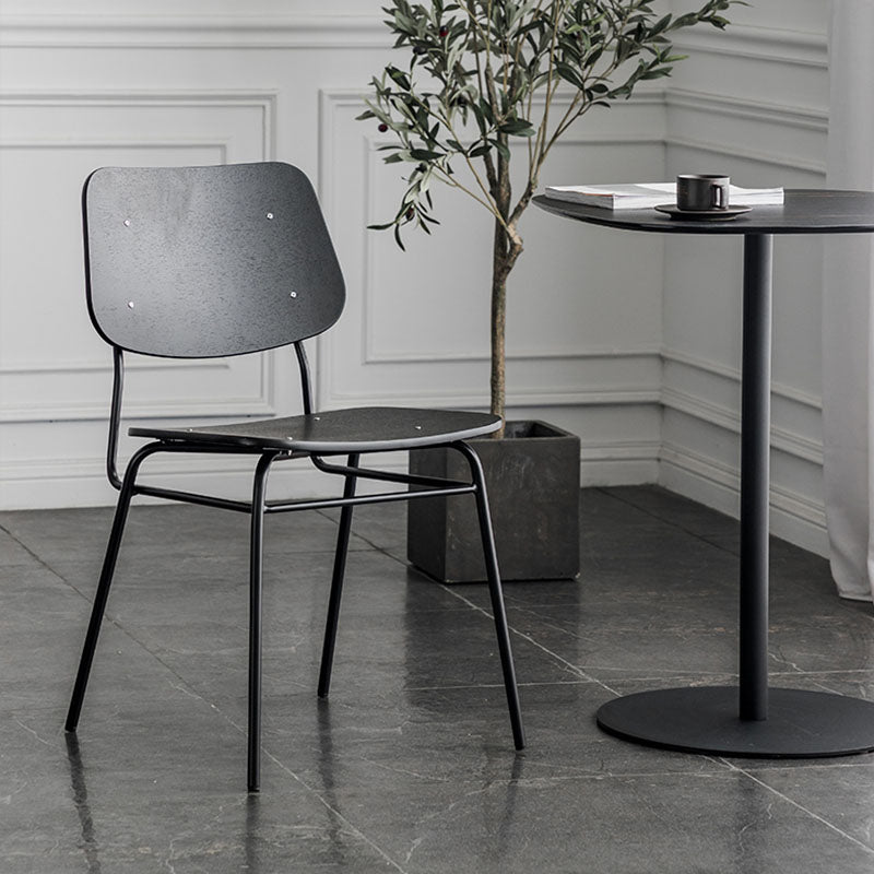 Sillas de comedor sin brazos con respaldo abierto de estilo industrial, sillas de comedor de madera para el hogar