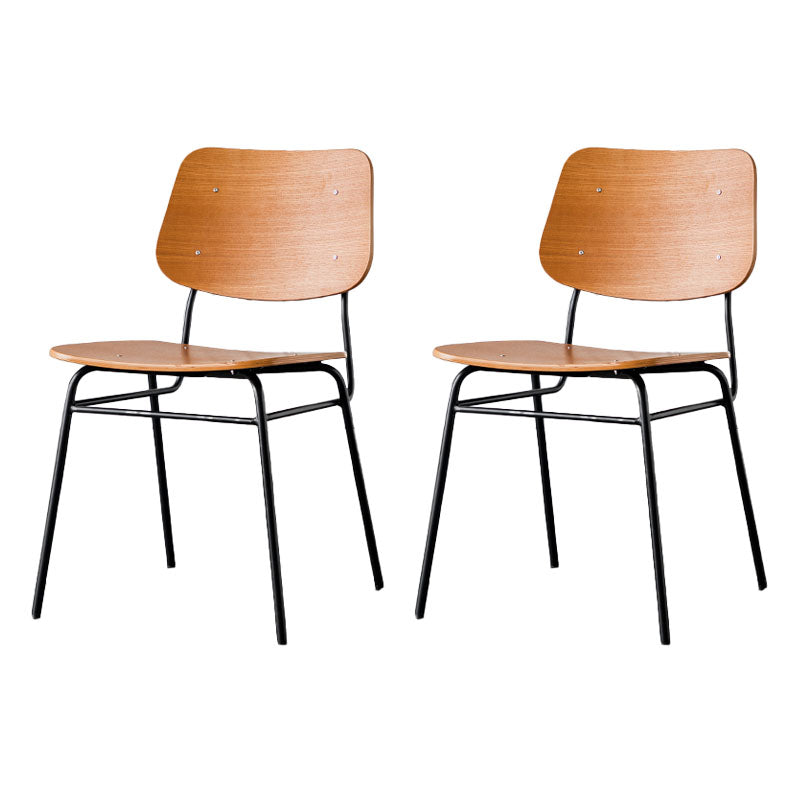 Sillas de comedor sin brazos con respaldo abierto de estilo industrial, sillas de comedor de madera para el hogar