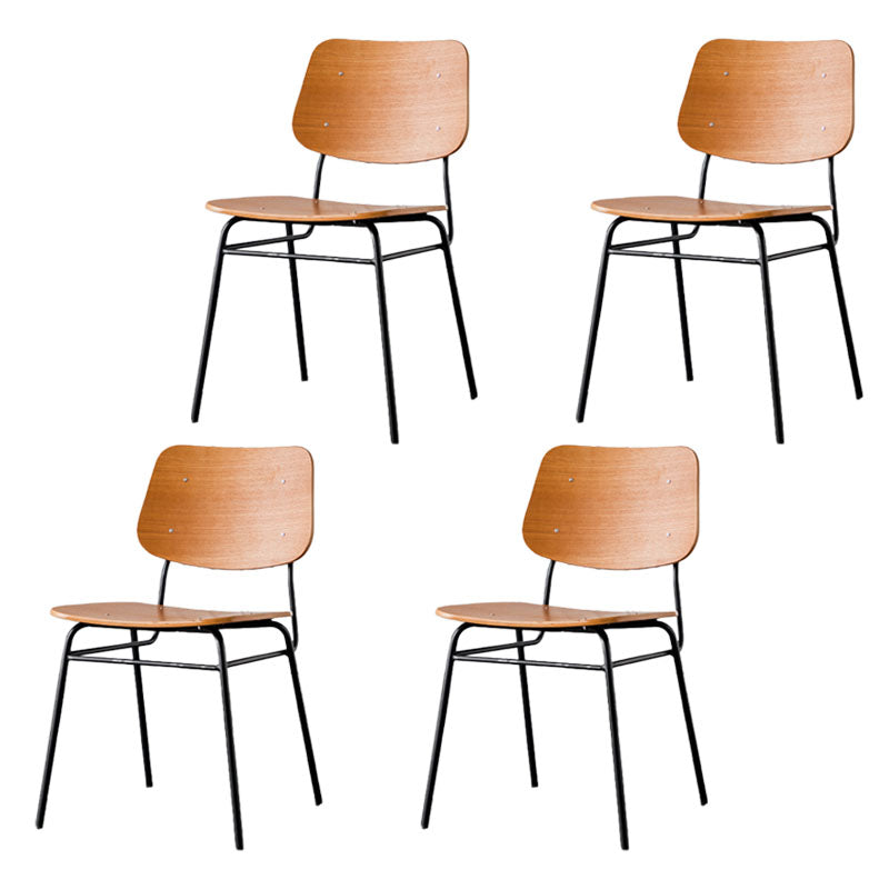 Sillas de comedor sin brazos con respaldo abierto de estilo industrial, sillas de comedor de madera para el hogar