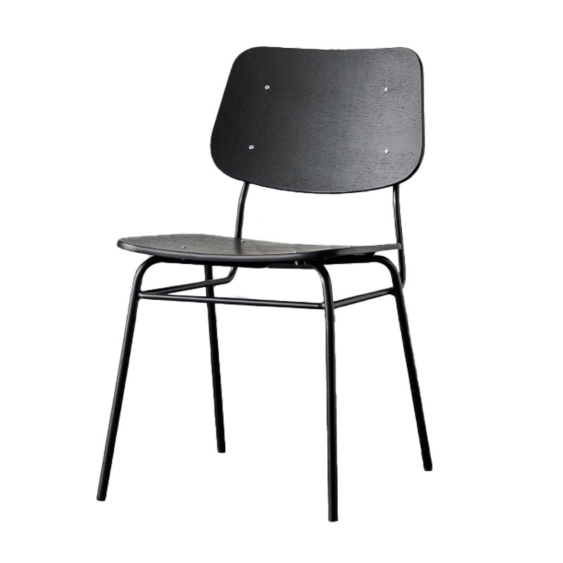 Sillas de comedor sin brazos con respaldo abierto de estilo industrial, sillas de comedor de madera para el hogar