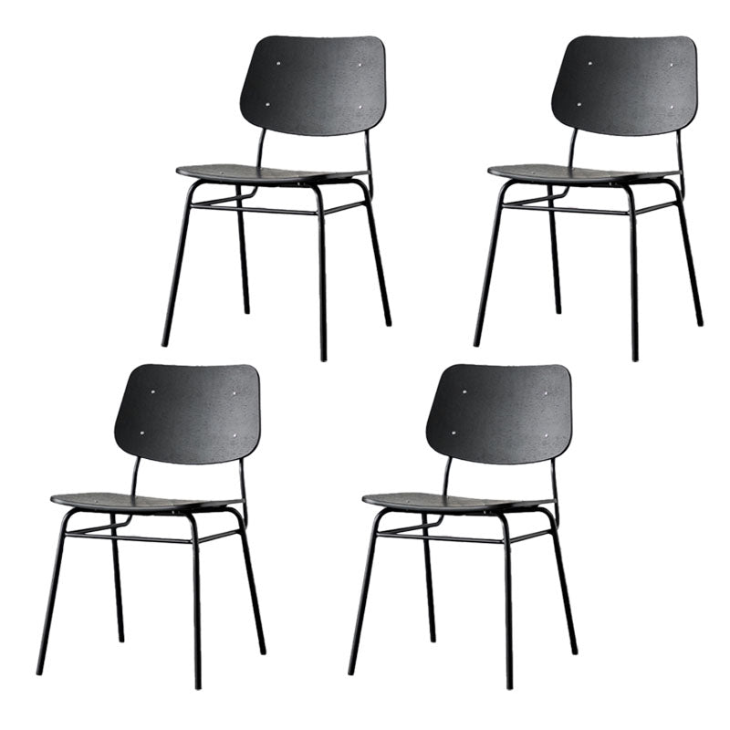 Sillas de comedor sin brazos con respaldo abierto de estilo industrial, sillas de comedor de madera para el hogar