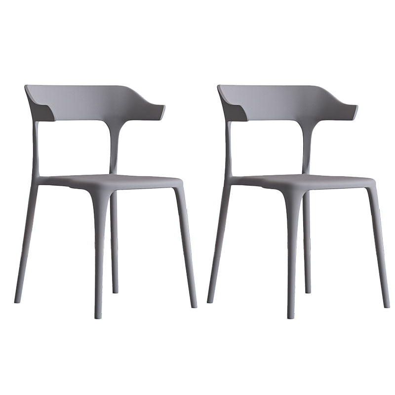 Sillas de comedor de plástico de estilo nórdico, respaldo abierto, silla lateral para uso doméstico