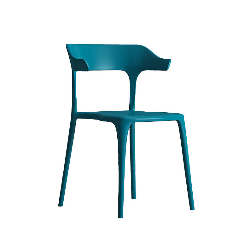 Sillas de comedor de plástico de estilo nórdico, respaldo abierto, silla lateral para uso doméstico