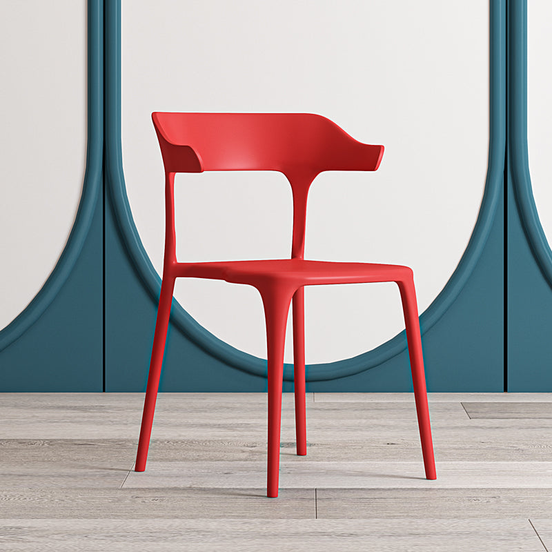 Sillas de comedor de plástico de estilo nórdico, respaldo abierto, silla lateral para uso doméstico