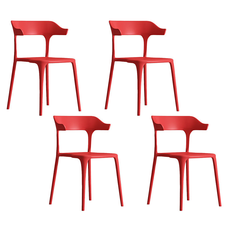 Sillas de comedor de plástico de estilo nórdico, respaldo abierto, silla lateral para uso doméstico