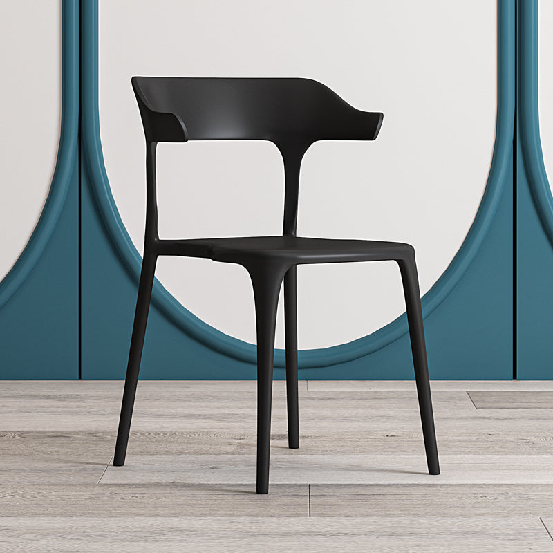 Sillas de comedor de plástico de estilo nórdico, respaldo abierto, silla lateral para uso doméstico