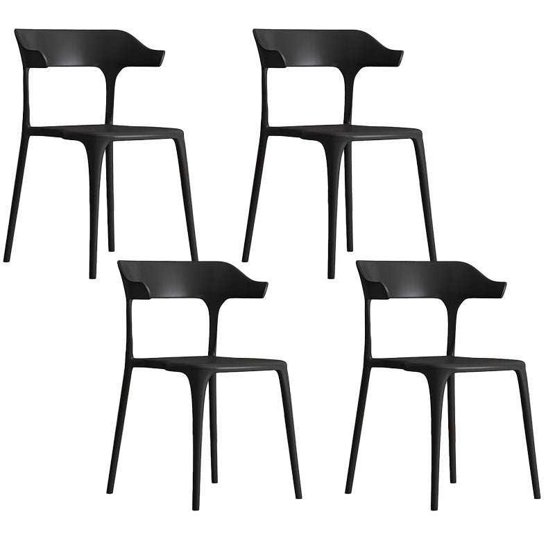 Sillas de comedor de plástico de estilo nórdico, respaldo abierto, silla lateral para uso doméstico