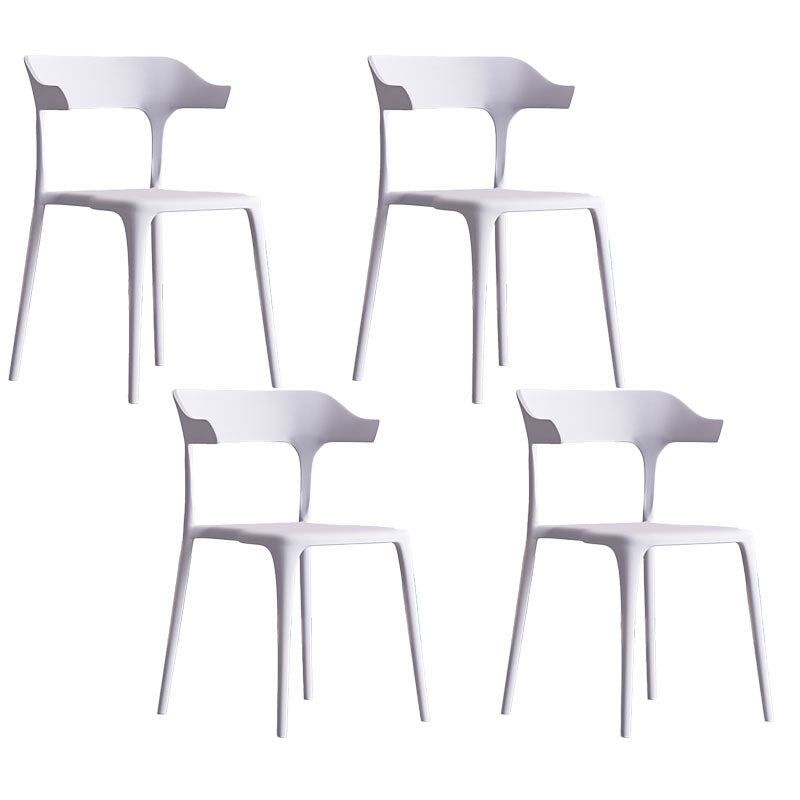 Sillas de comedor de plástico de estilo nórdico, respaldo abierto, silla lateral para uso doméstico