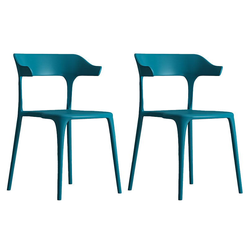 Sillas de comedor de plástico de estilo nórdico, respaldo abierto, silla lateral para uso doméstico