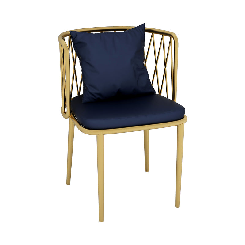 Glam Metal Dining Room Chairs Cross Back Side Chair for Restaurant Use