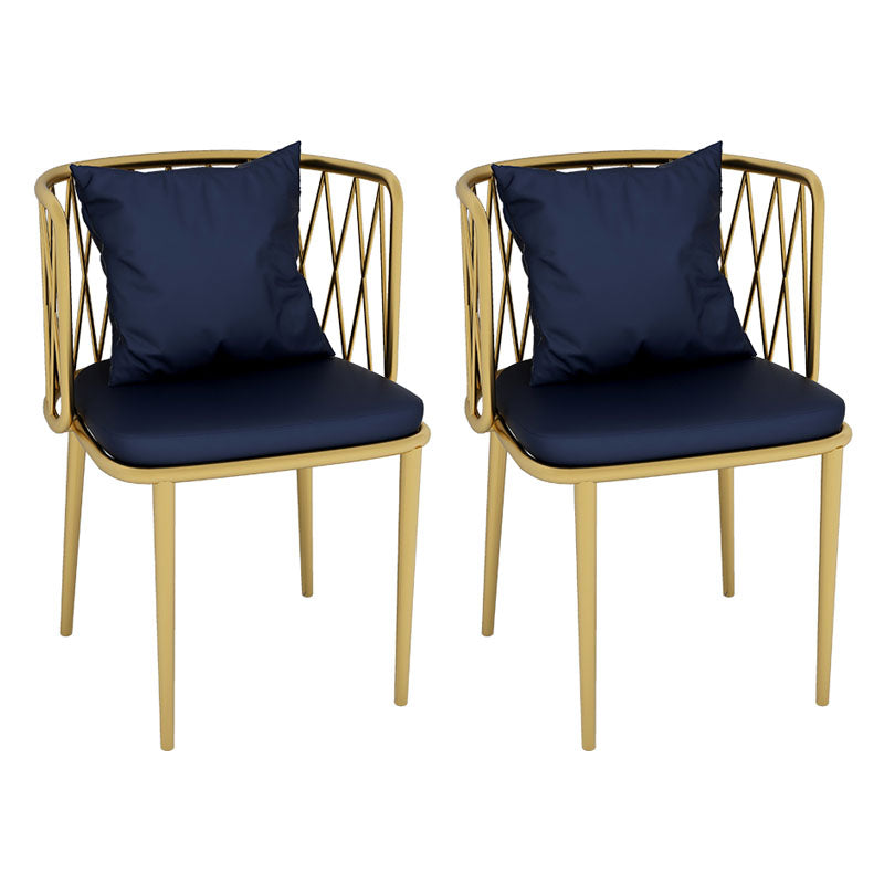 Glam Metal Dining Room Chairs Cross Back Side Chair for Restaurant Use