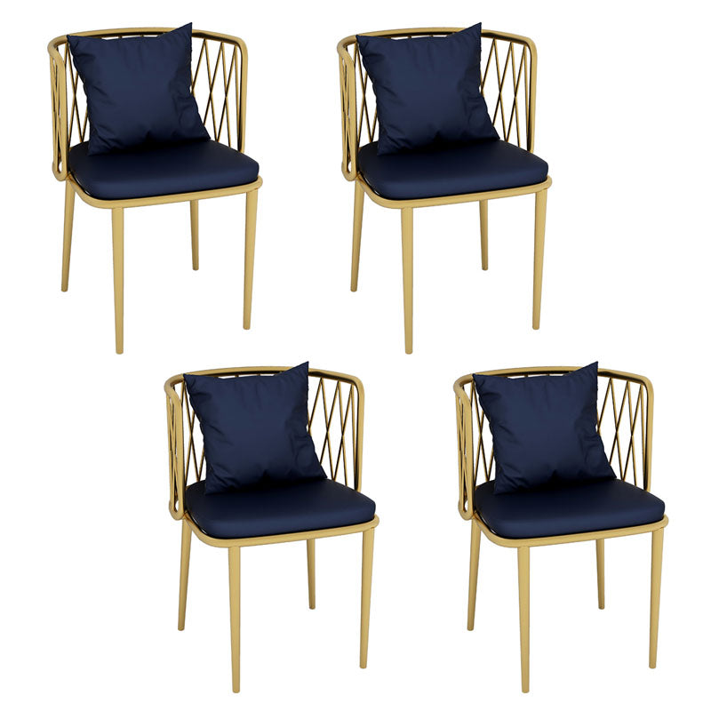 Glam Metal Dining Room Chairs Cross Back Side Chair for Restaurant Use
