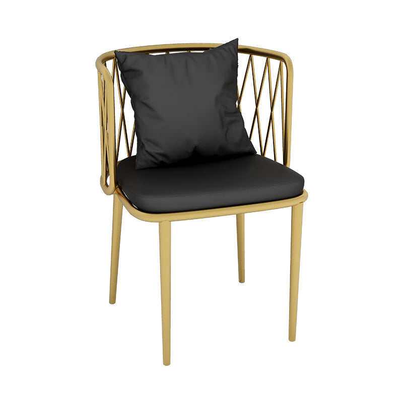 Glam Metal Dining Room Chairs Cross Back Side Chair for Restaurant Use