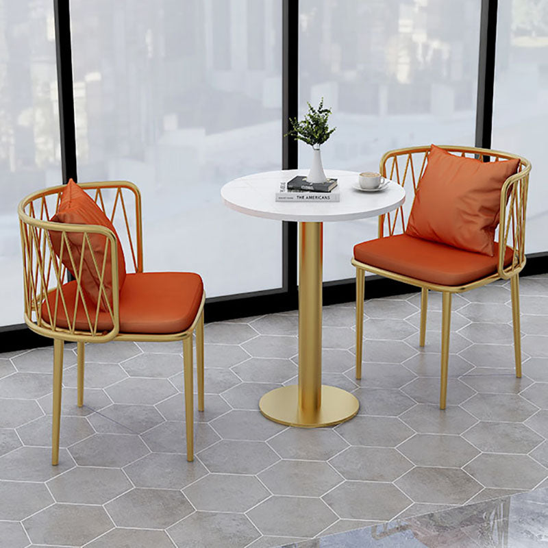Glam Metal Dining Room Chairs Cross Back Side Chair for Restaurant Use