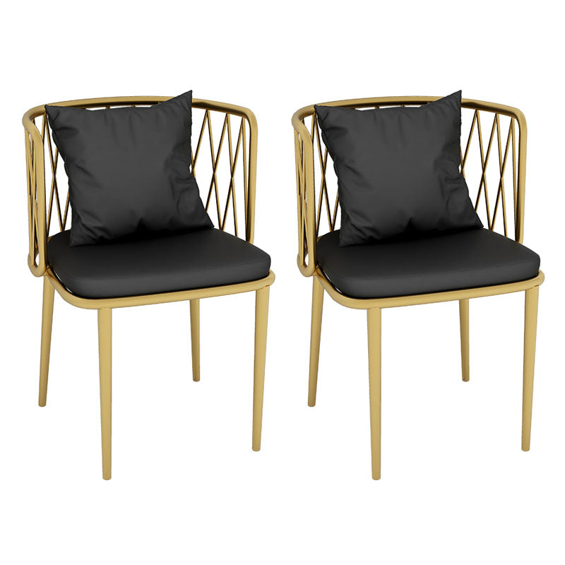 Glam Metal Dining Room Chairs Cross Back Side Chair for Restaurant Use