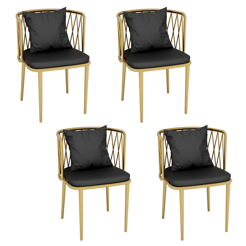 Glam Metal Dining Room Chairs Cross Back Side Chair for Restaurant Use