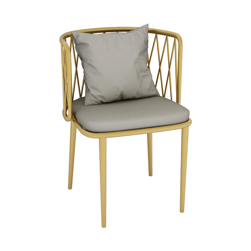 Glam Metal Dining Room Chairs Cross Back Side Chair for Restaurant Use