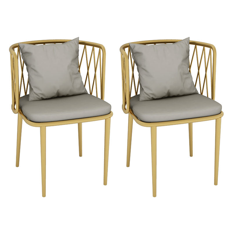 Glam Metal Dining Room Chairs Cross Back Side Chair for Restaurant Use