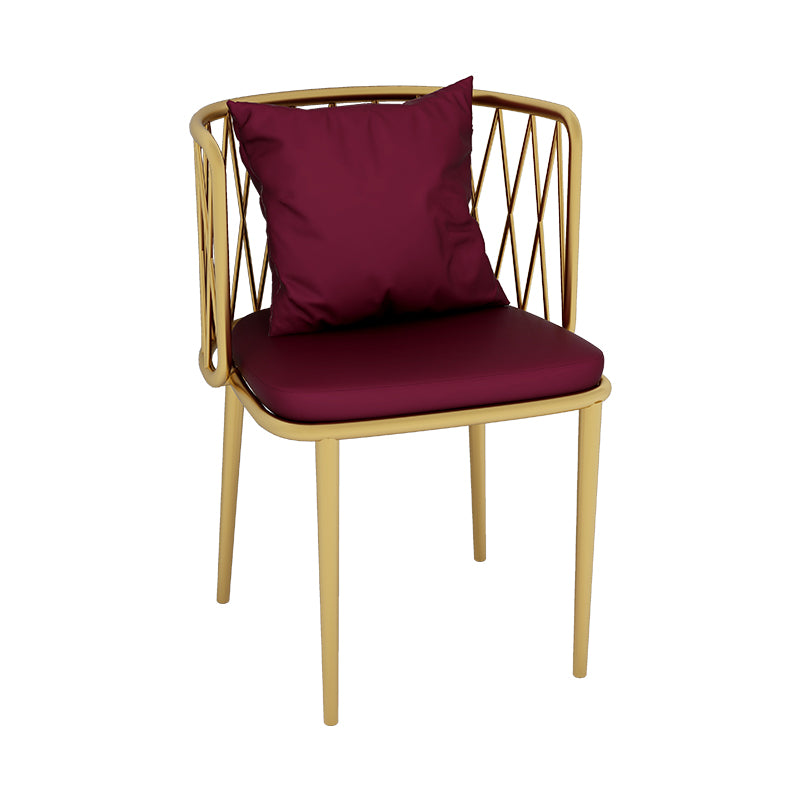 Glam Metal Dining Room Chairs Cross Back Side Chair for Restaurant Use